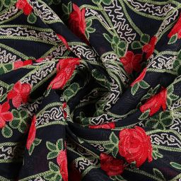 Dupatta Bazaar Black & Red Embroidered Dupatta image 3