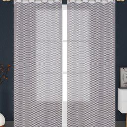 Galaxy Home Decor White 2 Pieces Self Design Sheer Long Door Curtain-image-99