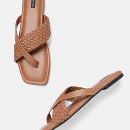 Nautica Women Woven Design Open Toe Flats-50