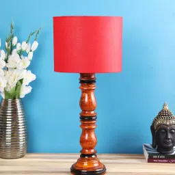 Tucasa NTU-162 B-22 Table Lamp with Wood Base (Red) image 5