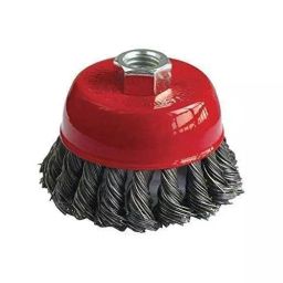 DeoDap Plastic Twisted Thread Brass Wire Red & Black Wheel Cup Brush, 195-image-19