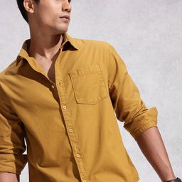 WROGN Pure Cotton Self-Design Drop-Shoulder Sleeves Comfort Fit Casual Shirt-image-89