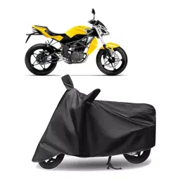 Auto Pearl Polyester Two Wheeler Cover for Mahindra Mojo (Grey)-image-39