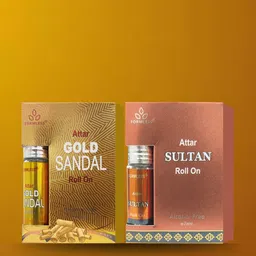 Formless Fragrance Set Of 2 Sultan & Gold Sandal Long-Lasting Attar- 7 ml Each image 2