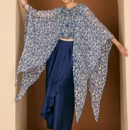 Antheaa Embellished Round Neck Top With Skirt Co-Ords-picture-44