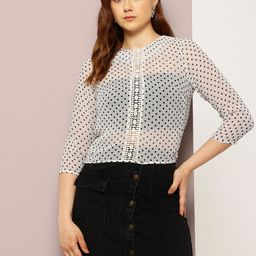 aaliya Polka Dot Print Georgette Crop Top-image-75