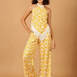 Blissence Fringed Top & Trousers Swimwear Cover up Set-image-90
