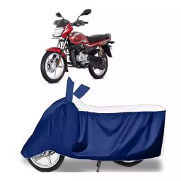 Auto Pearl Bike Cover for Bajaj Platina 100 (White & Blue)-98