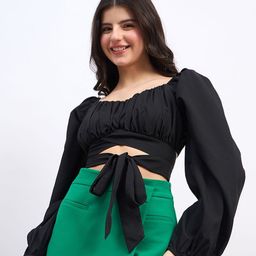 Berrylush Sweetheart Neck Bishop Sleeves Crop Top-image-73