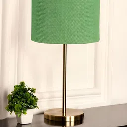 Aura Green Metal Contemporary Cylindrical Shaped Table Lamp-image-39