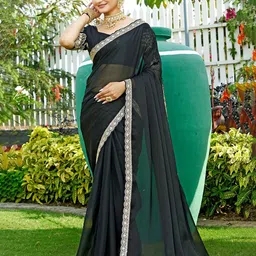 K 5 Fashion Pure Chiffon Saree-image-23