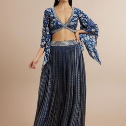 CORSICA Embroidered V-Neck Top With Palazzos Co-Ords-image-28