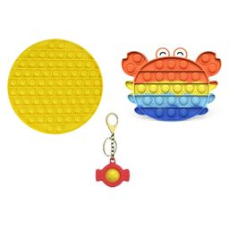 FunBlast Pop it Silicon Fidget Toy with Keychain Pack of 3 - Multicolor-11