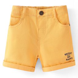 Babyhug Twill Woven Mid Thigh Shorts Text Print - Yellow-image-61
