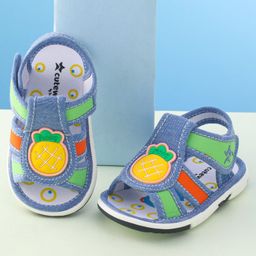 Cute Walk by Babyhug Musical Sandals with Velcro Closure & Pineapple Applique- Blue-picture-25