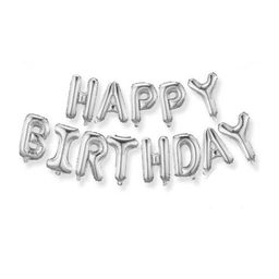 Decor Mantra happy birthday letter foil balloonbirthday decoration items - Silver - Pack of 13-image-50