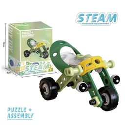 BitFeex Soft Rubber Block Assembly Vehicle Practical Ability Improves Imagination Enhances Creativity Building Blocks for Children Engineering Vehicle Toy DIY Assembled STEM Educational Toy for Toddlers Children-Green-11