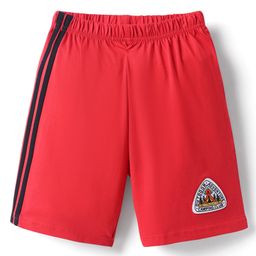 Taeko Single Jersey Knit Knee Length Shorts With Patch Detailing - Red-image-57