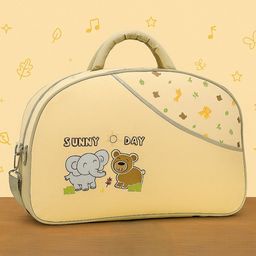 Badal Kidz Unique Ideas New Born Baby Multipurpose Polyester Diaper/Mother Bag with Holder Diaper Changing Multi Compartment - Cream-23