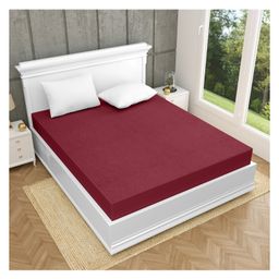 ZAHYA Waterproof Terry Cotton Mattress Protector King Size -78x72 inch -Maroon-27
