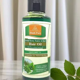 Khadi Pure Herbal Neem, Teatree & Basil Hair Oil - 210 ml-picture-29