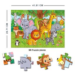 dreamland publications At the Jungle Jigsaw Puzzle for Kids with Colouring & Activity Book and 3D Model - 96 Pieces image 3