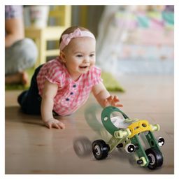 BitFeex Soft Rubber Block Assembly Vehicle Practical Ability Improves Imagination Enhances Creativity Building Blocks for Children Engineering Vehicle Toy DIY Assembled STEM Educational Toy for Toddlers Children-Green image 4