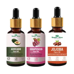 Nature Glow Herbal Set Of 3 Avocado With Grapeseed & Jojoba Facial Oil- 15 ml Each-15
