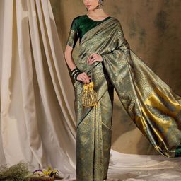SAINOOR Ethnic Motifs Woven Design Banarasi Saree-image-50