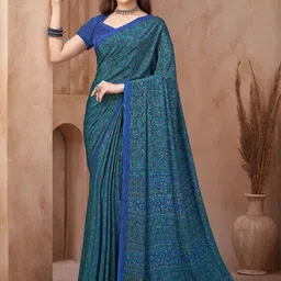 KALINI Ethnic Motifs Printed Saree With Unstitched Blouse Piece-picture-31