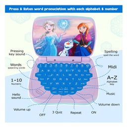 Toysire Kids Frozen Computer Toy Laptops Activity Number & Alphabet Charts Learning Educational Toy with Sound and Music - Blue image 5