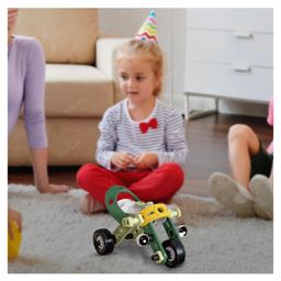 BitFeex Soft Rubber Block Assembly Vehicle Practical Ability Improves Imagination Enhances Creativity Building Blocks for Children Engineering Vehicle Toy DIY Assembled STEM Educational Toy for Toddlers Children-Green image 5