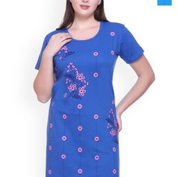 TRUDO Pack Of 2 Printed Pure Cotton Oversized Lounge T-Shirts-image-9