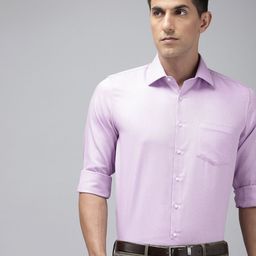Van Heusen Pure Cotton Self Design Textured Slim Fit Opaque Formal Shirt-image-17