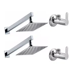 Fastgear Marc Faucet Set with Shower Stainless Steel Chrome Finish Silver, FG159 ( Pack of 4)-image-93