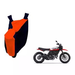 Auto Pearl Waterproof Two Wheeler Cover For Ducati Scrambler (Orange & Blue)-image-22