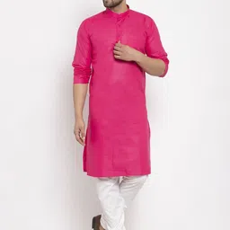 Kaifoo Band Collar Long Sleeves Straight Kurta-image-19