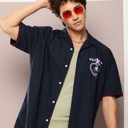 Kook N Keech Graphic Printed Drop-Shoulder Sleeves Pure Cotton Relaxed Fit Casual Shirt-image-74