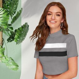 DressBerry Women Colourblocked Crop Top-image-14