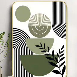 Myntra Elegant Homes Green & White Abstract Botanical Wooden Wall Art-image-55