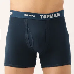 Rupa Men Set of 2 Teal & Brown Solid Cotton Trunks-27