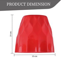 Kuber Industries Orange-Coloured & Red 4 Pieces Barfi Pattern Flower Pots for Garden image 3