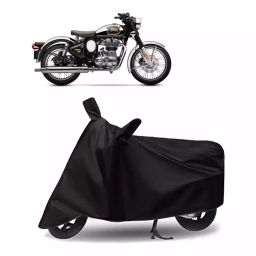 Auto Pearl Bike Cover for Royal Enfield Classic Chrome (Black)-image-3