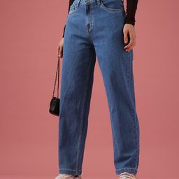DressBerry Women Mom Fit High-Rise Light Fade Stretchable Jeans-image-19