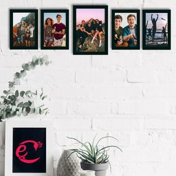 eCraftIndia Set of 5 Black Solid Rectangular Acrylic Photo Frames image 2