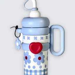 Little Surprise Box LLP Blue & White Single Stainless Steel Printed Water Bottle-22