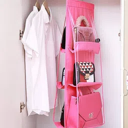 Kuber Industries Pink Set of 2 Regular Handbag Organiser Organisers-29