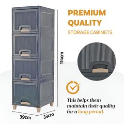 RUBOXA Grey Set of 4 Regular Drawer Organiser Organisers image 4