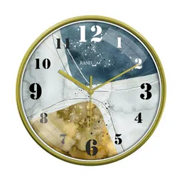 RANDOM Blue & Brown Printed Traditional Round Shaped Wall Clock-11