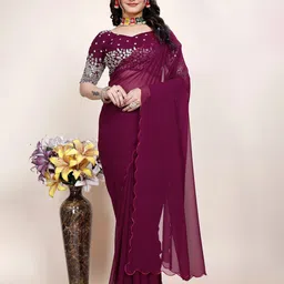 K 5 Fashion Embroidered Pure Georgette Saree-picture-37